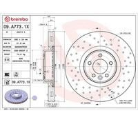Brembo Brake Disc Single Vented Front 380mm 09.A773.1X LR016176 LR027106