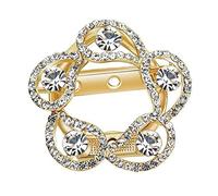 1X Brooch Women Hollow Flower Diamond Pin Christmas Wedding Bridal Pin Dress Scarves Shawl Clip Ladies Jewelry Love Gift