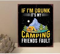 1x Camping Friend Quote Metal Plaque Sign Gift House Novelty (mt259) (150mm x 100mm)