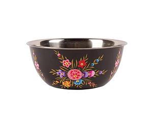 1x Carbon Pansy 21.5cm Stainless Steel Camping Bowl - Reusable Picnic Party Pasta Food Dinner Serving Dinnerware Crockery Dishes - By BillyCan