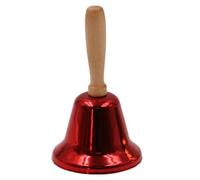 1x Christmas Bell | Santa Accessory with Extra Strong Sound Holiday Bells with Wooden Handle | Traditional Metal Rattle for Table, Shop, Party, Farm, Office, Fireplace