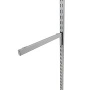 1x Chrome Glass Shelf Bracket for Twin Slot Systems - 300mm Length with Suction Pads to Securely Hold Glass Shelves (Upright Not Included)