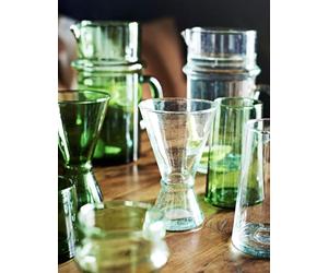 1x Clear Recycled Beldi Wine Glass, Ethical Rustic Chunky Glassware