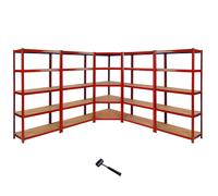 1x Corner Garage Shelving 4Bay 90cm Heavy Duty Metal MDF Rack Storage Shelves
