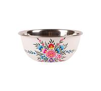 1x Cotton Pansy 18.5cm Stainless Steel Camping Bowl - Reusable Picnic Party Pasta Food Dinner Serving Dinnerware Crockery Dishes - By BillyCan