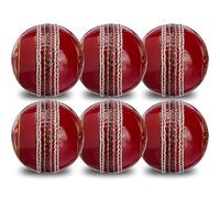 1x Cricket Ball Leather 100% Handcrafted Senior Match Quality 5.5 oz 156g Incredible Training coaching Practicing Ideal for League Matches, Tournaments & Indoor Outdoor use (RED, PACK OF 6)