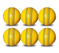 1x Cricket Ball Leather 100% Handcrafted Senior Match Quality 5.5 oz 156g Incredible Training coaching Practicing Ideal for League Matches, Tournaments & Indoor Outdoor use (YELLOW, PACK OF 6)