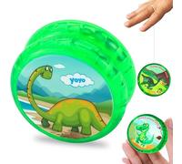 1x Dinosaur Yoyos for Beginner 5.5cm, Green Light Up Responsive Yoyos with Strings, Plastic Kids Toys, String Tricks Fidget Toy for Kids Party Favors