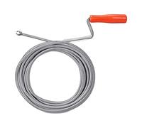 1x Drain Cleaner with Claw, Metal Coil, Toilet, Sink, Plug, Steel, 9mmx10m, Plastic, Handle, Pipe, Unblock, Red, Silver