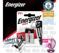 1x Energizer 9V PP3 MAX Alkaline Battery 6LR61 MN1604 LR22 6AM6 E-BLOCK Exp+