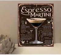 1x Espresso Martini Cocktail Ingredients Rustic Bar Retro Metal Novelty Plaque Sign Gift mt881 (150mm x 100mm)