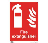 1x FIRE EXTINGUISHER Health & Safety Sign - Rigid Plastic 150 x 200mm Warning