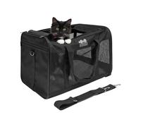 Harbour Housewares Foldable Cat Carrier Bag - Small Soft Pet Travel Carrier with Shoulder Strap & Fleece Mat, Portable Collapsible Cat, Kitten, Puppy & Small Dog Carry Bag for Vet Visits, Car Travel