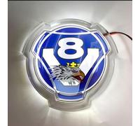 1x Griffin V8 Design For Scania Car Truck Front Emblem Badge With 24V LED White Lighting Strips Applicable to Truck Illuminated Accessories (blue)