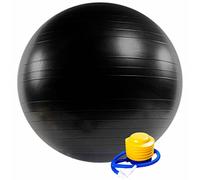 1x Gym Ball Fitness 75CM Exercise Yoga Pregnancy Anti-Burst & Extra Thick, Swiss Ball with Quick Pump, Birthing Ball for Yoga, Pilates, Fitness, Pregnancy & Labour (Black)