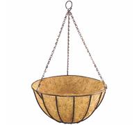 1x Hanging Basket Classic Ø 35 CM With Coconut Inlay, Chain And Hook Flowers