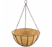 1x Hanging Basket Classic Ø 35 CM With Coconut Inlay, Chain And Hook Flowers