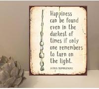 1x Happiness Can Be Found Wizard Harry P Vintage Rustic Metal Plaque Sign Gift Novelty mt896 (200mm x 150mm)
