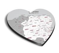 1x Heart MDF Magnet 6cm - Aberdeen District - Fridge Locker Office Whiteboard Toolbox #55501