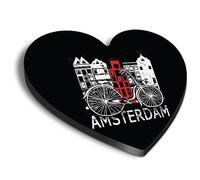 1x Heart MDF Magnet 6cm - Amsterdam Netherlands Holland Travel - Fridge Locker Office Whiteboard Toolbox #58699