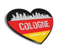 1x Heart MDF Magnet 6cm - Cologne Germany Flag German Travel - Fridge Locker Office Whiteboard Toolbox #58927