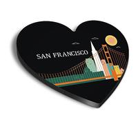 1x Heart MDF Magnet 6cm - Cool San Francisco USA Travel American - Fridge Locker Office Whiteboard Toolbox #58485