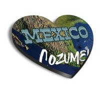 1x Heart MDF Magnet 6cm - Cozumel Island Mexico Map - Fridge Locker Office Whiteboard Toolbox #60398