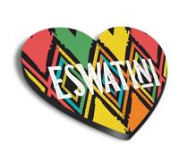 1x Heart MDF Magnet 6cm - Eswatini African Tribal Design - Fridge Locker Office Whiteboard Toolbox #60339