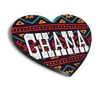 1x Heart MDF Magnet 6cm - Ghana African Ethnic Pattern - Fridge Locker Office Whiteboard Toolbox #61137
