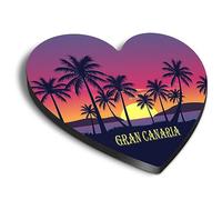 1x Heart MDF Magnet 6cm - Gran Canaria Spain Beach Resort - Fridge Locker Office Whiteboard Toolbox #61078