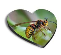 1x Heart MDF Magnet 6cm - Hornet Wasp Insect Bug - Fridge Locker Office Whiteboard Toolbox #52970