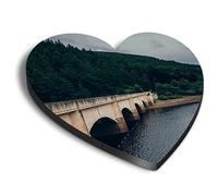 1x Heart MDF Magnet 6cm - Lower Derwent Ladybower Reservoir UK - Fridge Locker Office Whiteboard Toolbox #51376