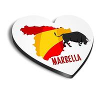 1x Heart MDF Magnet 6cm - Marbella Bull Matador Spain - Fridge Locker Office Whiteboard Toolbox #60986