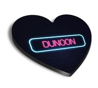 1x Heart MDF Magnet 6cm - Neon Sign Design Dunoon Town Scotland - Fridge Locker Office Whiteboard Toolbox #350292