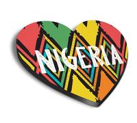 1x Heart MDF Magnet 6cm - Nigeria African Tribal Design - Fridge Locker Office Whiteboard Toolbox #60077