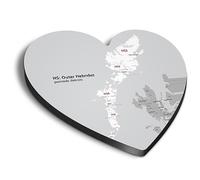 1x Heart MDF Magnet 6cm - Outer Hebrides District - Fridge Locker Office Whiteboard Toolbox #55581
