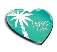 1x Heart MDF Magnet 6cm - Paphos Cyprus Travel Holiday Europe - Fridge Locker Office Whiteboard Toolbox #58141