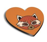 1x Heart MDF Magnet 6cm - Red Panda Bear Cute Animals Wild Cartoon - Fridge Locker Office Whiteboard Toolbox #58679