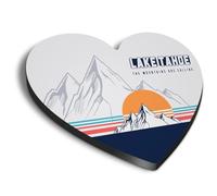 1x Heart MDF Magnet 6cm - Retro Lake Tahoe Skiing Mountains Ski - Fridge Locker Office Whiteboard Toolbox #59045