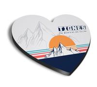 1x Heart MDF Magnet 6cm - Retro Tignes Snowboard Mountains Ski - Fridge Locker Office Whiteboard Toolbox #58874