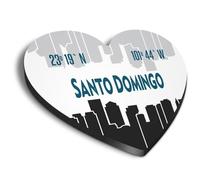 1x Heart MDF Magnet 6cm - Santo Domingo Dominican Republic Travel - Fridge Locker Office Whiteboard Toolbox #59131