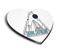1x Heart MDF Magnet 6cm - Serre Chevalier Mountains Stars Triangle - Fridge Locker Office Whiteboard Toolbox #61022
