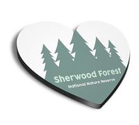 1x Heart MDF Magnet 6cm - Sherwood Forest England Camping - Fridge Locker Office Whiteboard Toolbox #60859