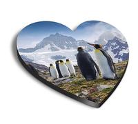 1x Heart MDF Magnet 6cm - South Georgia Island Penguin Bird - Fridge Locker Office Whiteboard Toolbox #52082