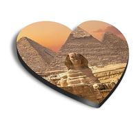 1x Heart MDF Magnet 6cm - The Sphinx & Pyramids Giza Egypt - Fridge Locker Office Whiteboard Toolbox #52261