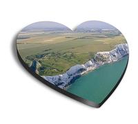 1x Heart MDF Magnet 6cm - White Cliffs of Dover England UK - Fridge Locker Office Whiteboard Toolbox #52446