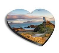 1x Heart MDF Magnet 6cm - Ynys Llanddwyn Island Anglesey Wales - Fridge Locker Office Whiteboard Toolbox #52552