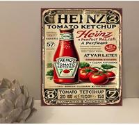 1x Heinz Tomato Ketchup Vintage Rustic Metal Plaque Sign Gift Novelty mt893 (150mm x 100mm)