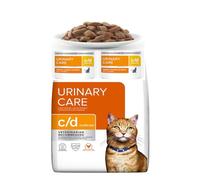 1x Hill CD Urinary Care Dry Cat Food Chicken 1.5kg + 2 x Urinary Care Tender Chunks in Gravy Chicken Pouch 85g. | Pack of 3