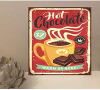 1x Hot Chocolate Rustic Retro Metal Plaque Sign Gift House Novelty (mt72) (200mm x 150mm)